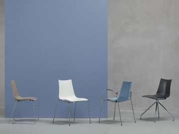 ZEBRA TECNOPOLIMERO - Swivel trestle-based technopolymer chair by SCAB DESIGN - view 3